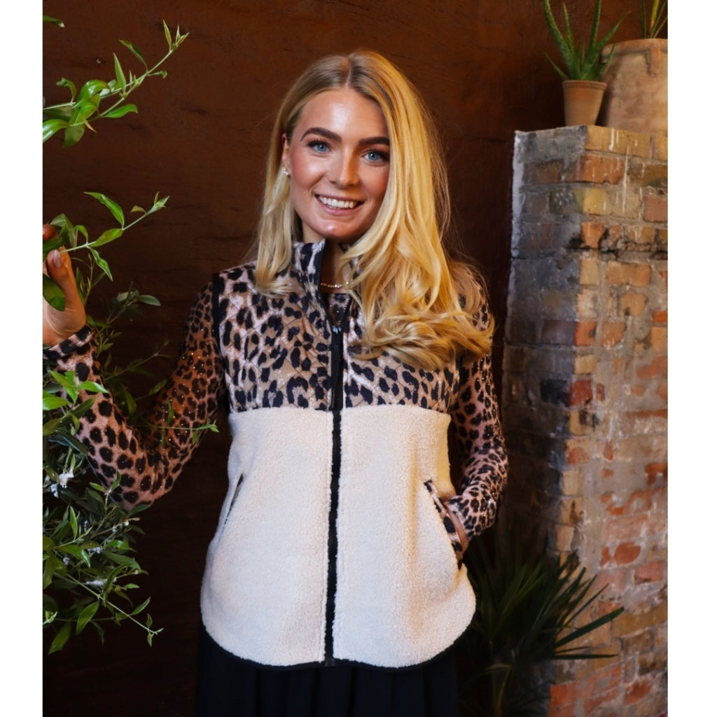 LIBERTÃ dame vest TEDDY 22173 - LUX LEO CREME BLACK